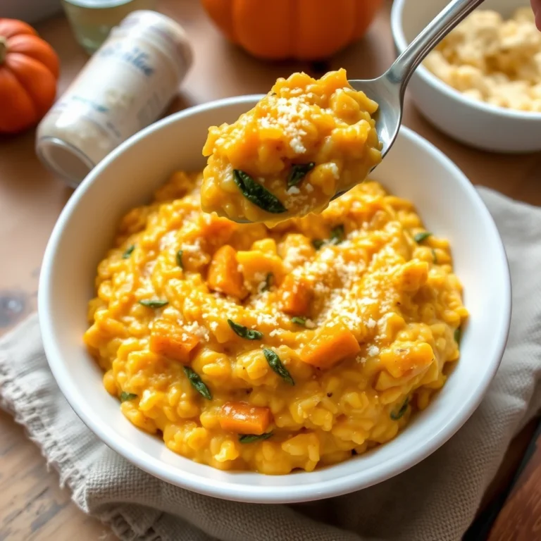 creamy pumpkin and sage risotto