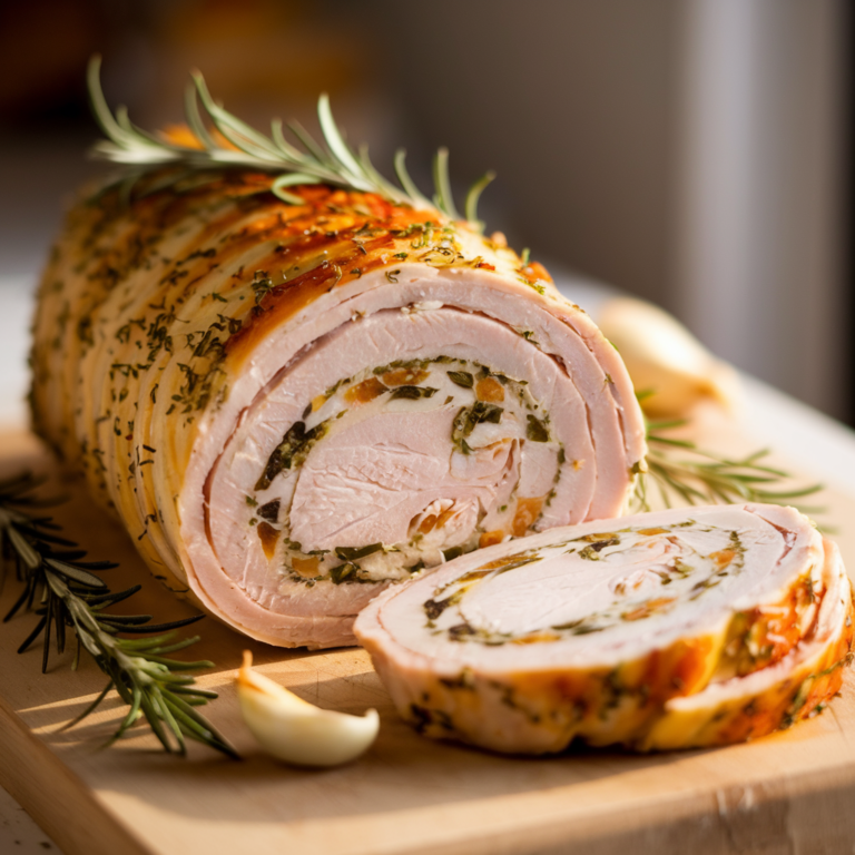 garlic and herb turkey roulade