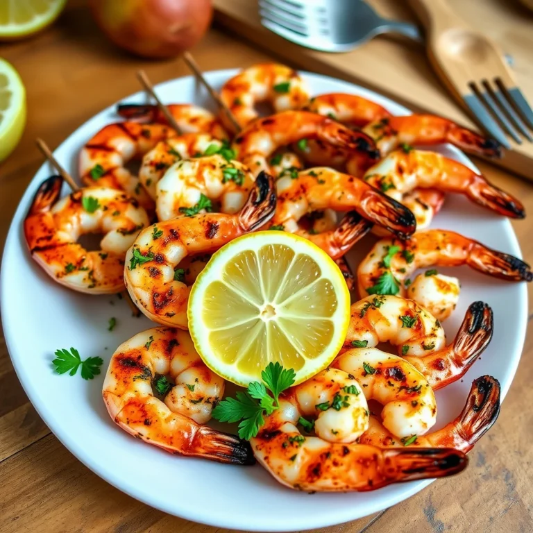 juicy lemon herb grilled shrimp