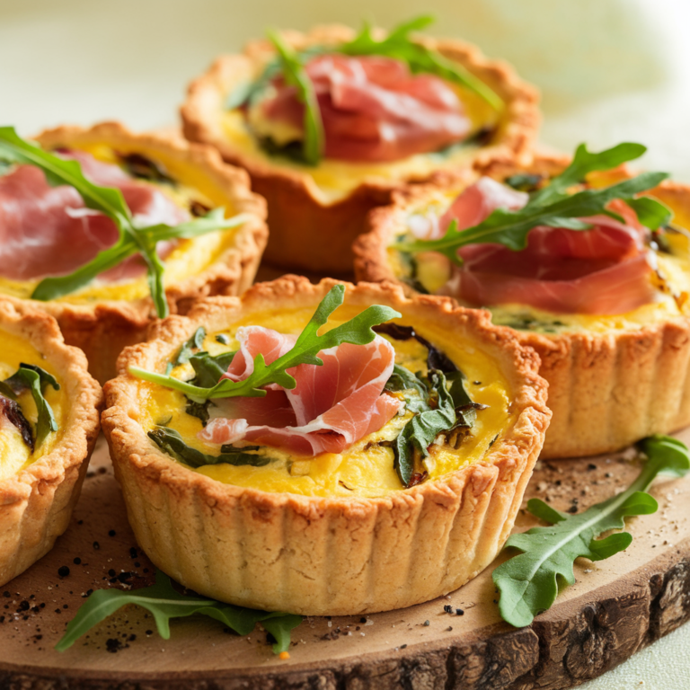 Prosciutto Arugula Mini Quiches