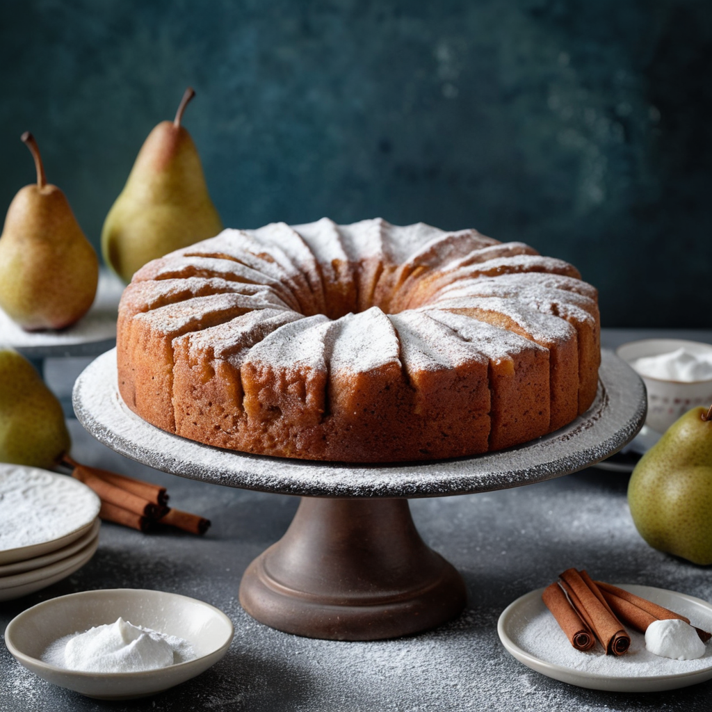 Spiced pear cake