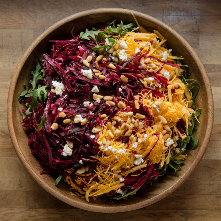 Beet Salad with Arugula and Balsamic Vinaigrette dish