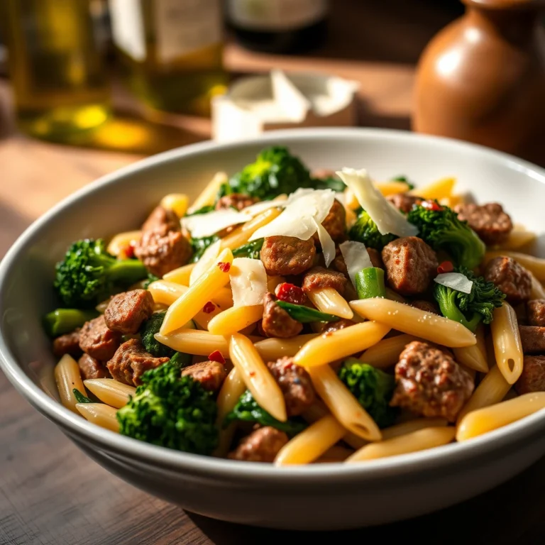 Penne with Sausage and Broccoli Rabe