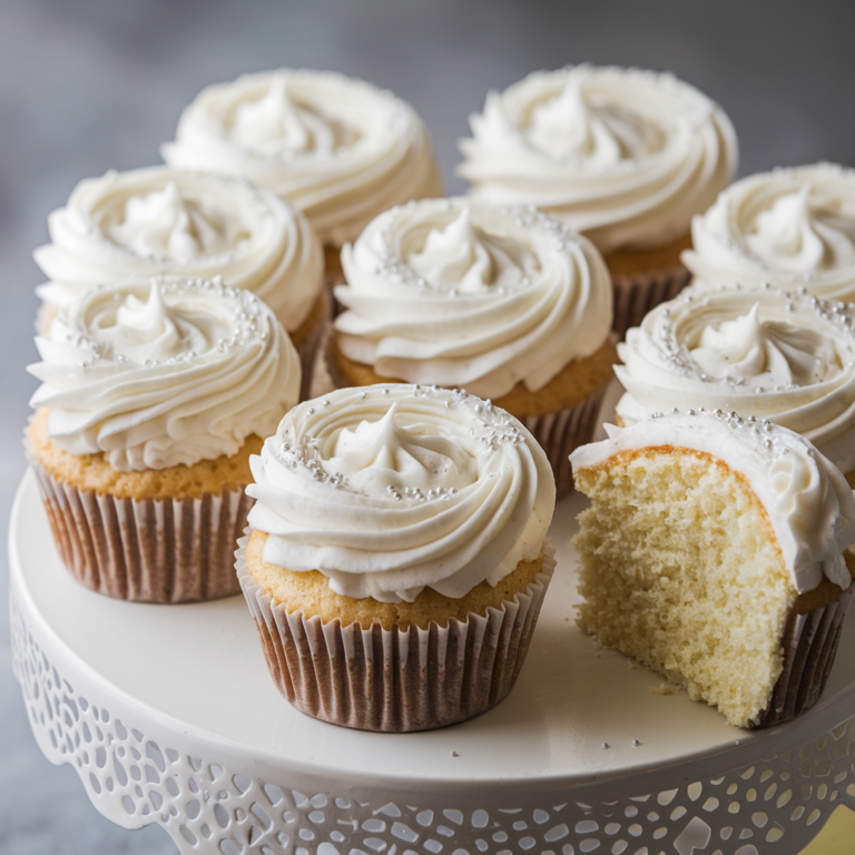 White Wedding Cake Cupcakes